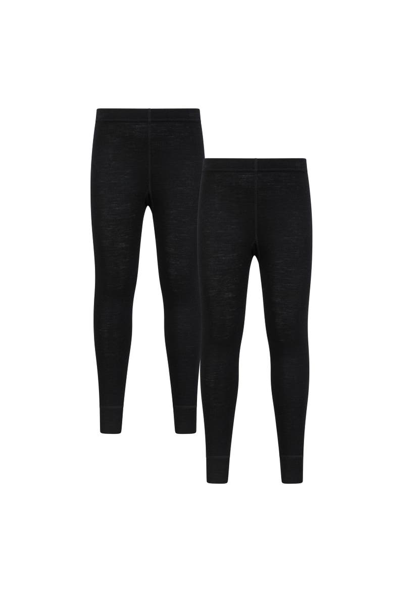 Childrens/Kids Merino Wool Base Layer Bottoms, Main, color, Black