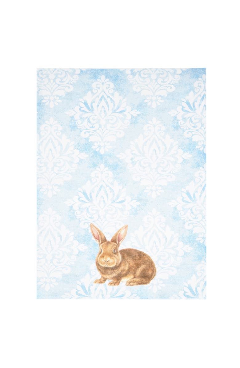 C&F Home Damask Blue Easter Bunny Rabbit Cotton Kitchen Dishtowel, Alternate, color, Blue