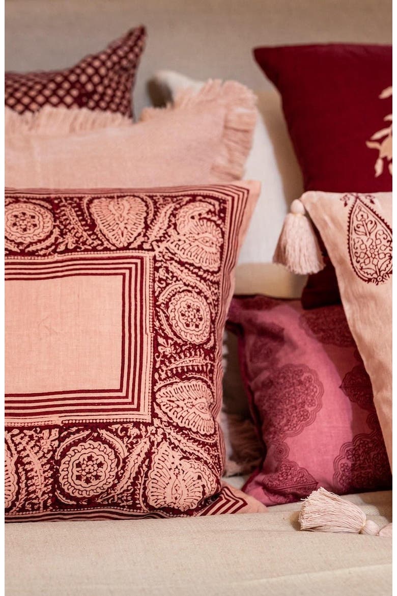 Samodh Plum Decorative Pillow Cover with Tassels, Alternate, color, Plum
