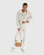 Belle & Bloom Mad Love Cropped Bomber Jacket