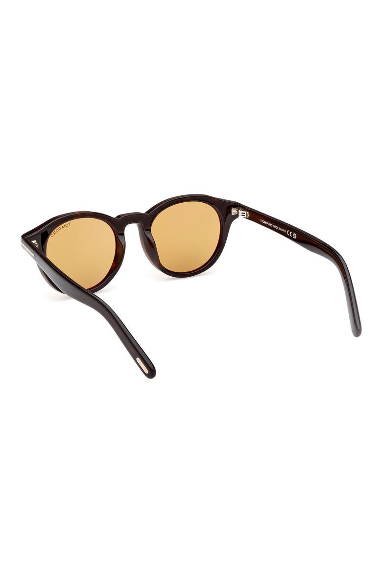 49mm Small Round Sunglasses, Alternate, color, DARK HAVANA / BROWN