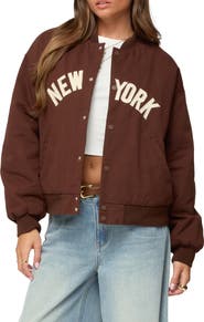 EDIKTED Big Apple Oversize Cotton Bomber Jacket