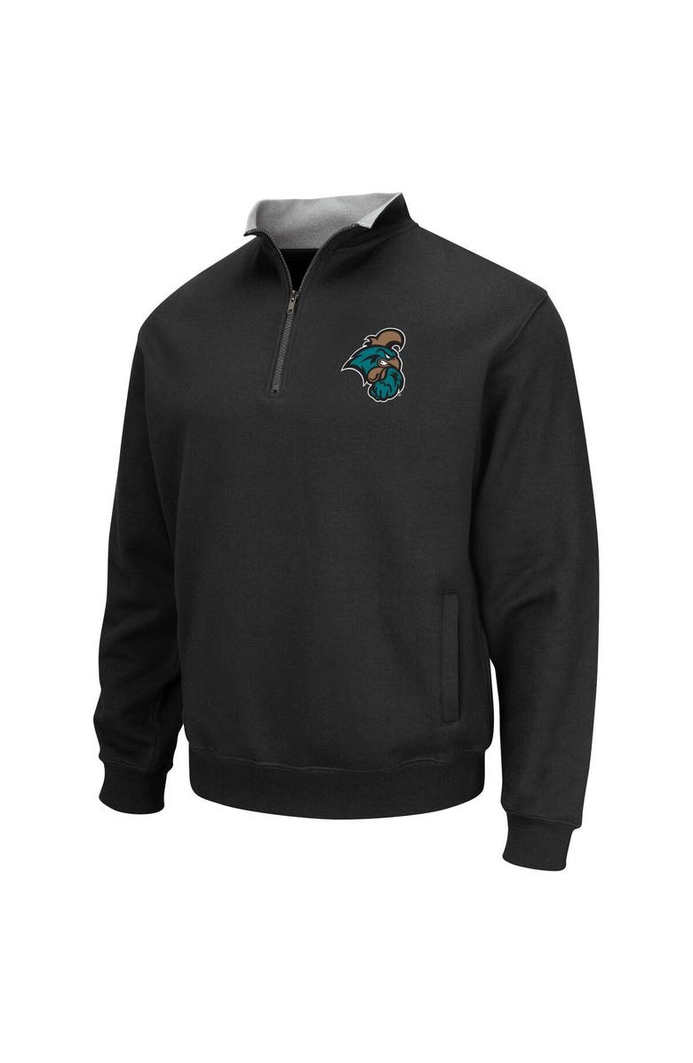 COLOSSEUM Men's Colosseum Black Coastal Carolina Chanticleers Tortugas Quarter-Zip Sweatshirt, Alternate, color, Black
