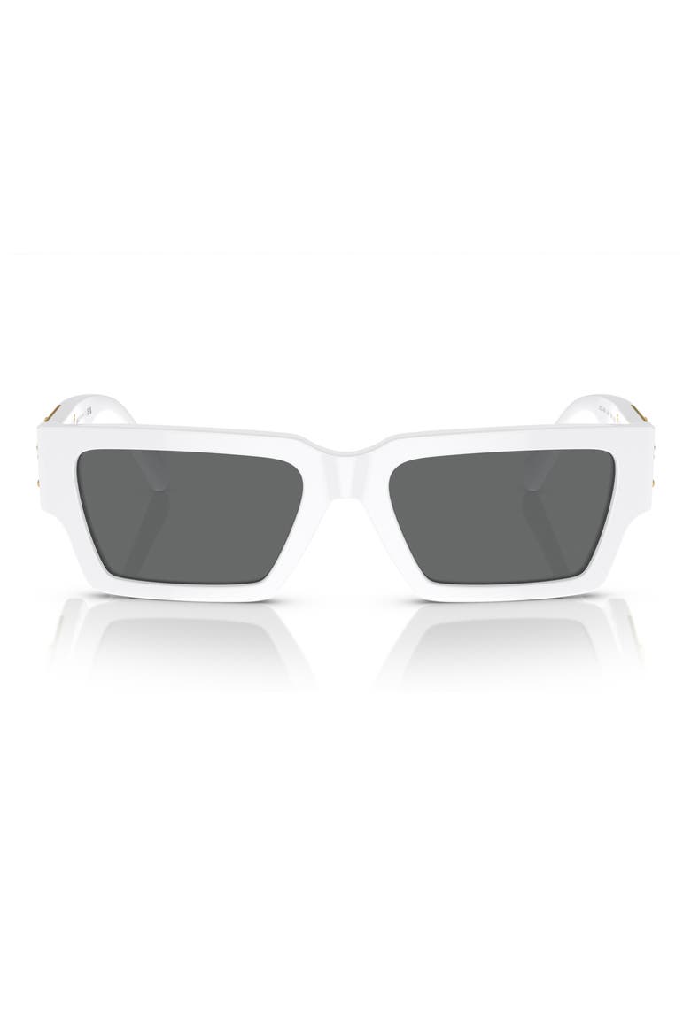 54mm Rectangular Sunglasses, Main, color, WHITE