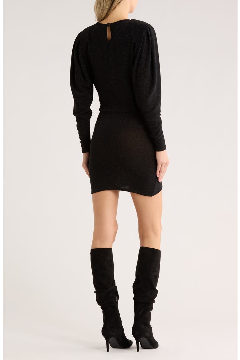 Benedicte Long Sleeve Stretch Jersey Minidress, Alternate, color, BLACK