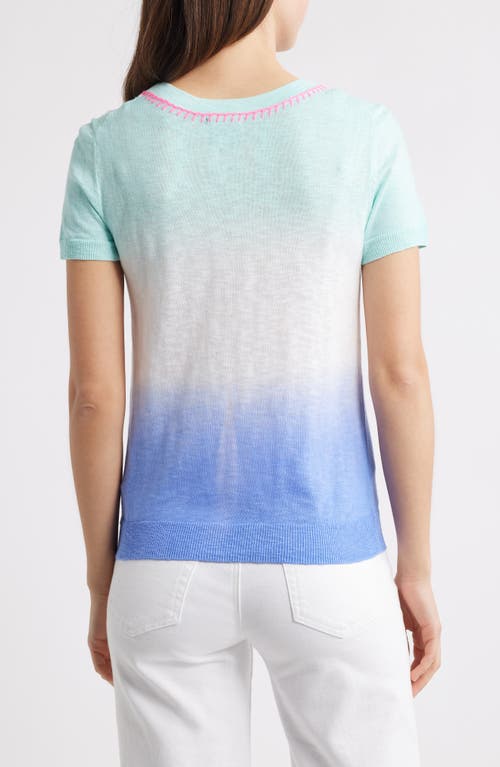 Hatley Simone Knit Short Sleeve Tee In Ocean Dip Dye In Marina