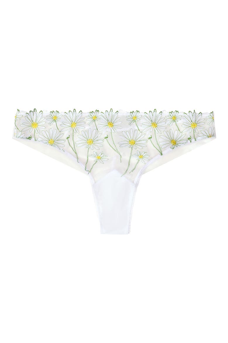 Dance des Fleurs Embroidered Mesh Tanga, Main, color, FLORAL GREEN