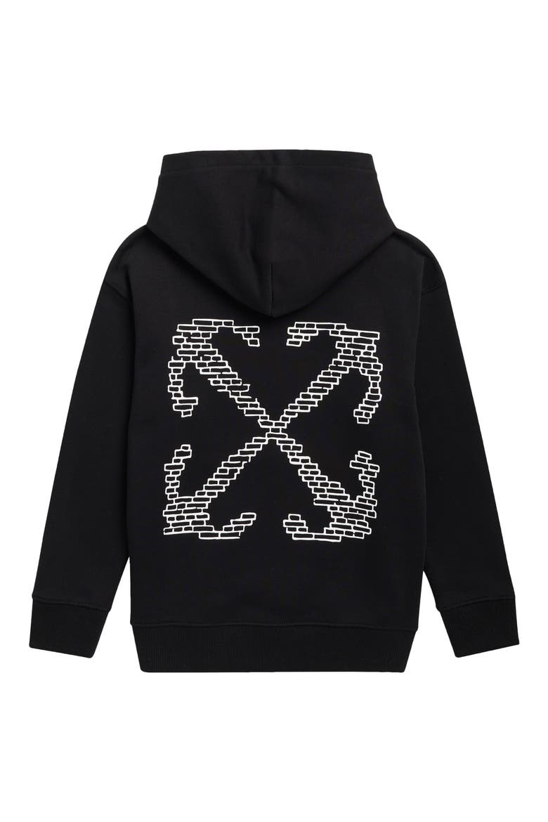 Kids' Brick Arrow Hoodie, Alternate, color, BLACK