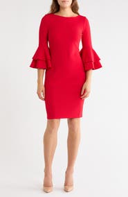 Calvin Klein Bell Cuff Sheath Dress