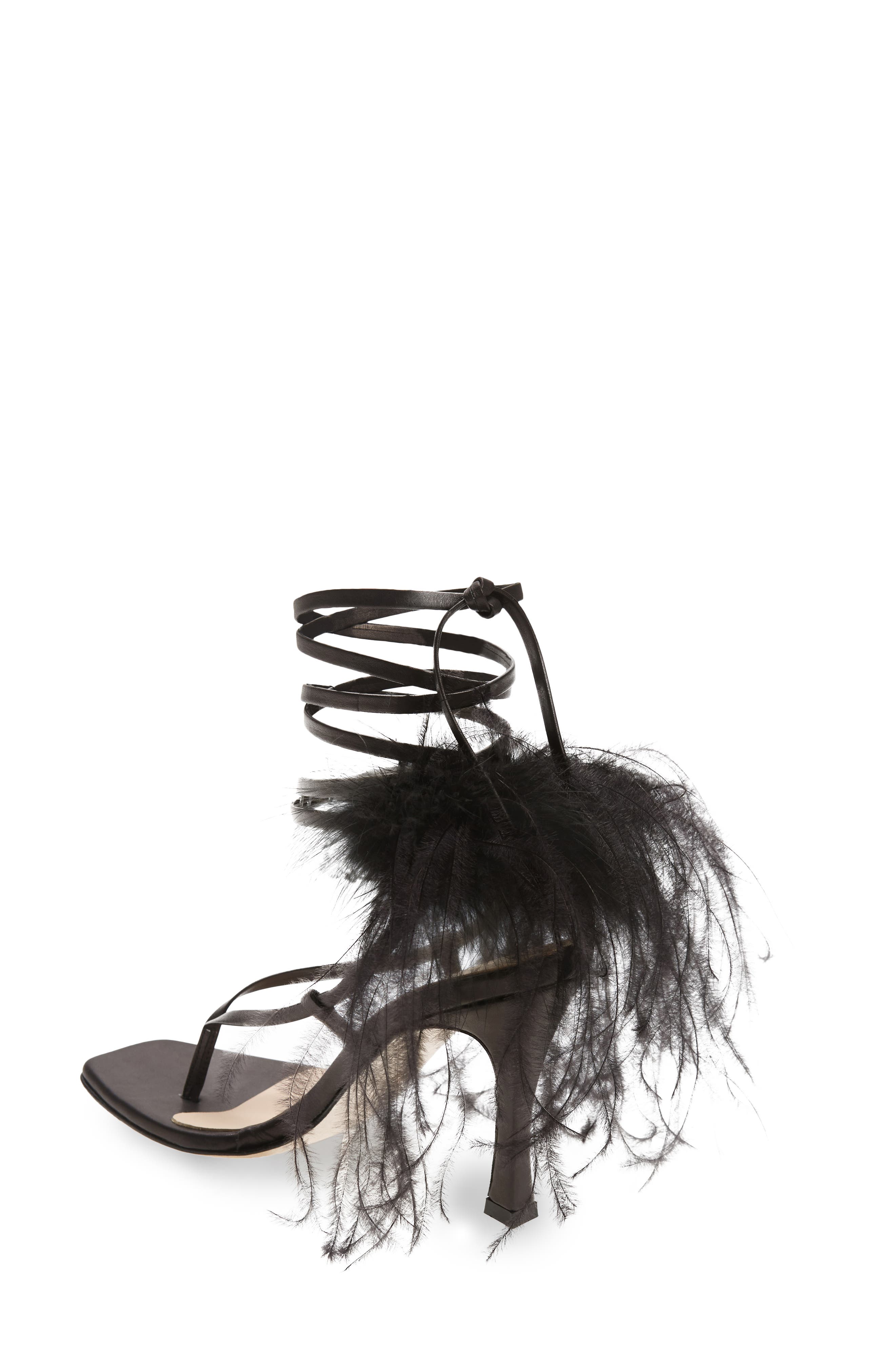 Brother Vellies Feather Ankle Tie Sandal, Alternate, color, 