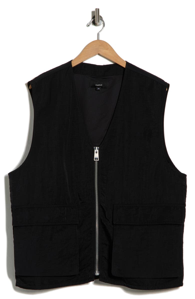 PURPLE BRAND Nylon Zip Vest, Alternate, color,