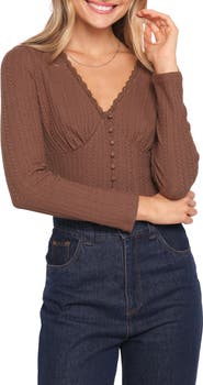 Petal & Pup Leslie Button Front Knit Crop Top