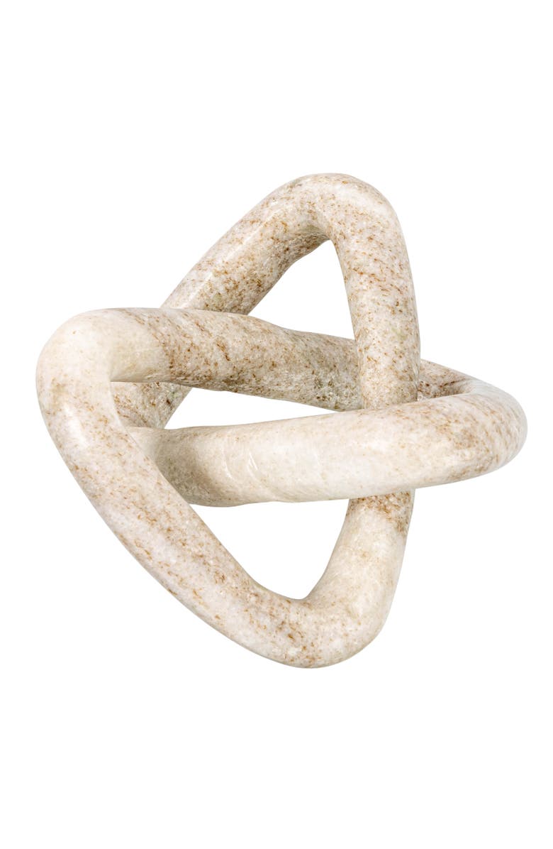 Storied Home Modern Decorative Marble Link Knot, Beige, Main, color, Beige