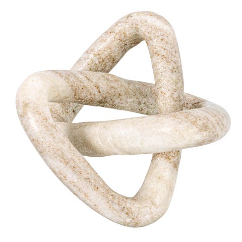 Modern Decorative Marble Link Knot, Beige