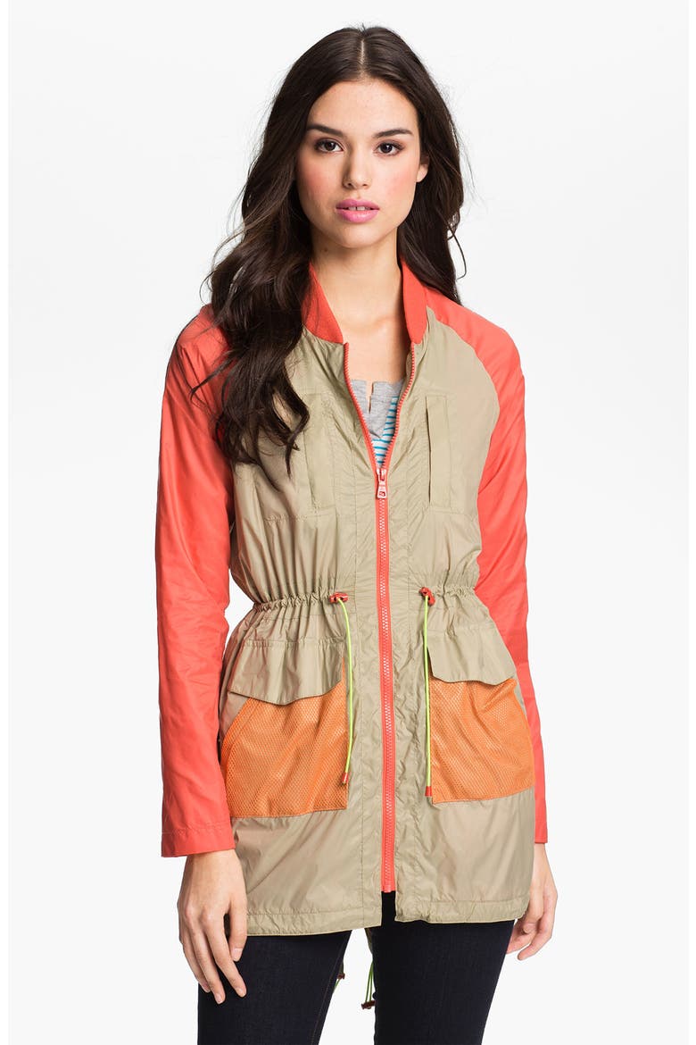 Colorblock Utility Jacket, Main, color, CORAL