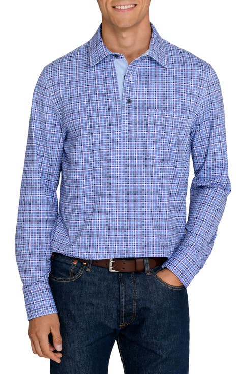Slim Fit Seabrook Plaid Pique Pullover Shirt