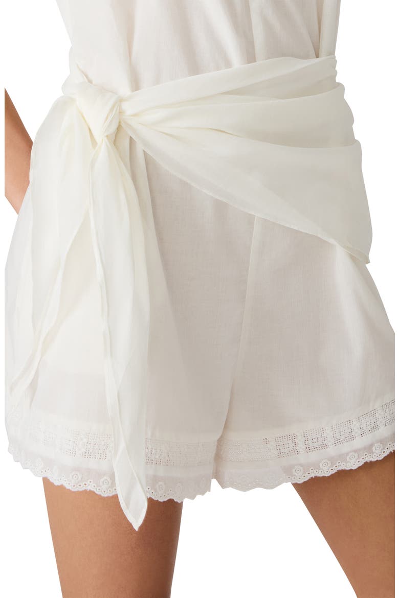 Odelle Sleeveless Tie Waist Romper, Alternate, color, ANTIQUE