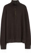 Maison Margiela Work in Progress Wool Blend Half Zip Sweater