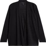 Eileen Fisher Organic Linen & Organic Cotton Open Front Cardigan