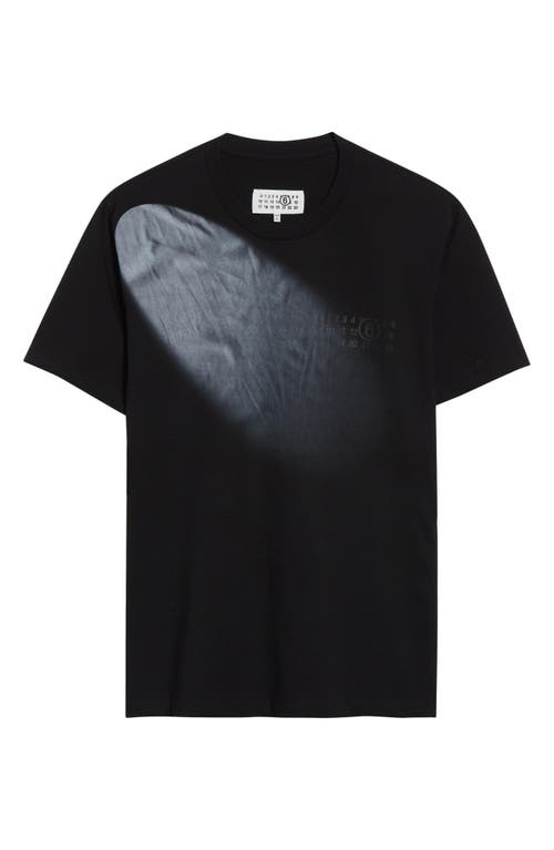 Mm6 Maison Margiela Mm6 By Maison Margiela Gradient Effect Black T-shirt With Subtle Graphic Print In Black