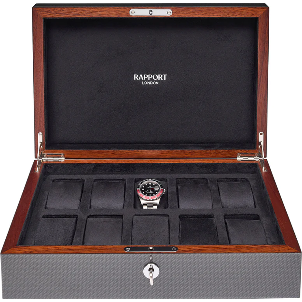 Rapport London Carbon Fibre Ten Watch Box in Grey  product