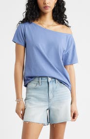 BP. Relaxed Fit Boat Neck Cotton T-Shirt