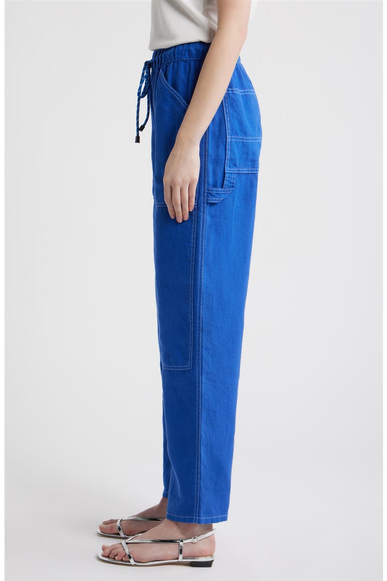 Atlas Linen Drawstring Carpenter Pants, Alternate, color, ROYAL
