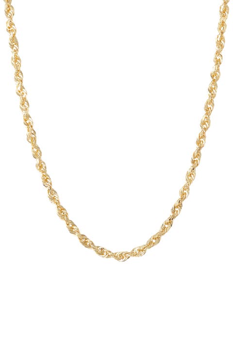 14K Gold Rope Chain Necklace
