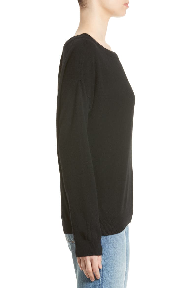 Convertible Cold Shoulder Cashmere Sweater, Alternate, color, BLACK