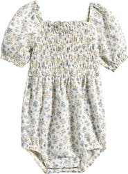 Little Planet Smocked Organic Cotton & Linen Bodysuit