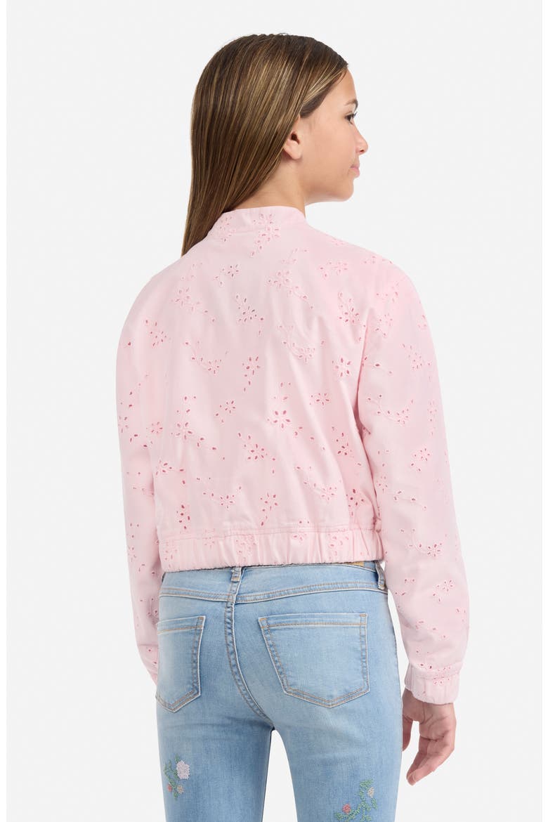Kids' Eyelet Bomber Jacket, Alternate, color, CHALK PINK