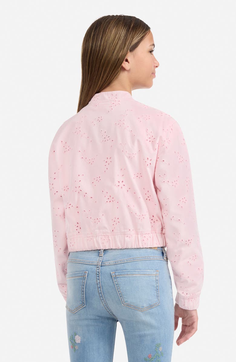 abercrombie kids Kids' Eyelet Bomber Jacket, Alternate, color, Chalk Pink