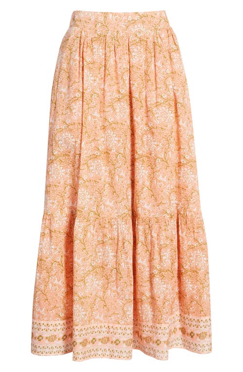 Cleobella Charlene Floral Print Organic Cotton Mulmul Maxi Skirt In Cecil Blush Print