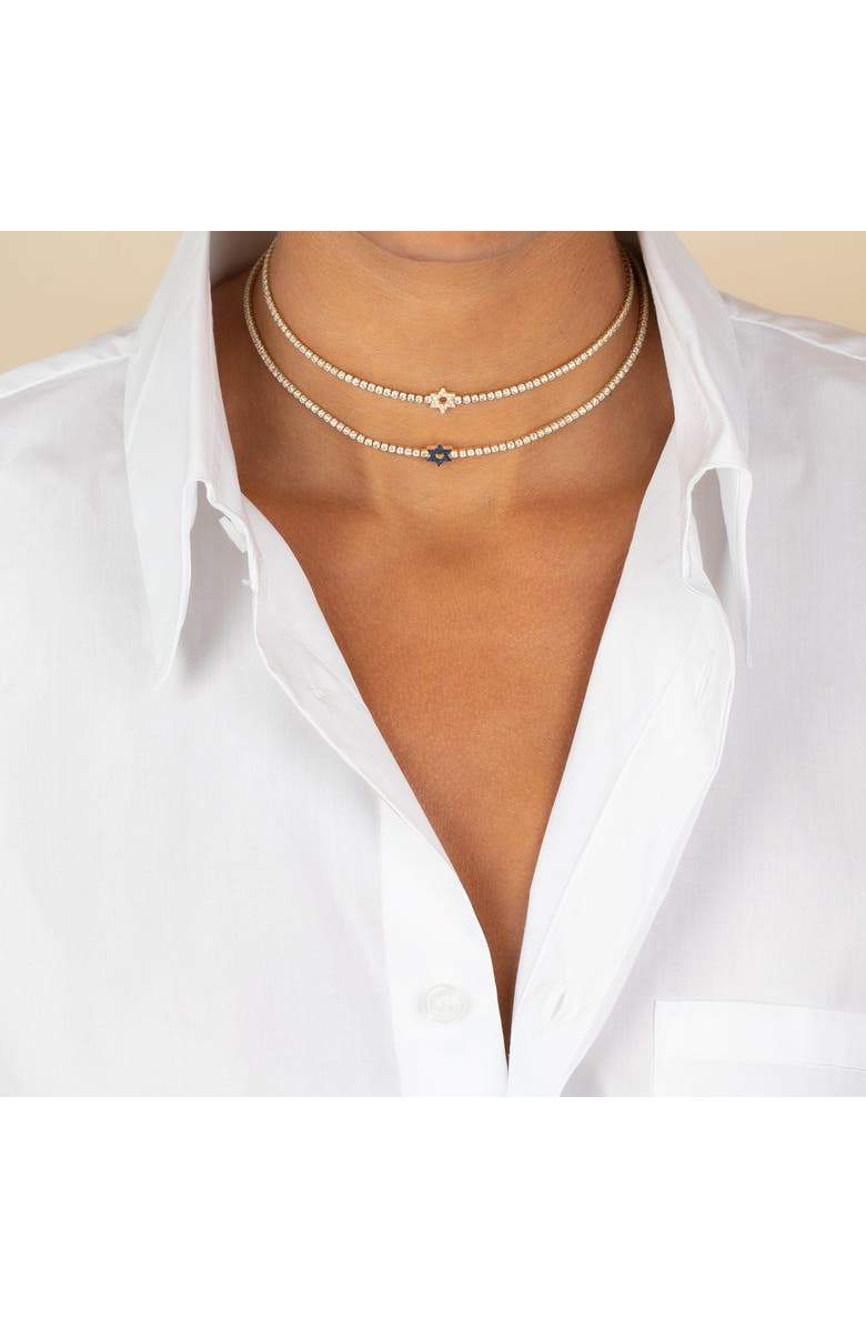 BY ADINA EDEN Sapphire Blue Star Of David Tennis Choker, Alternate, color, 