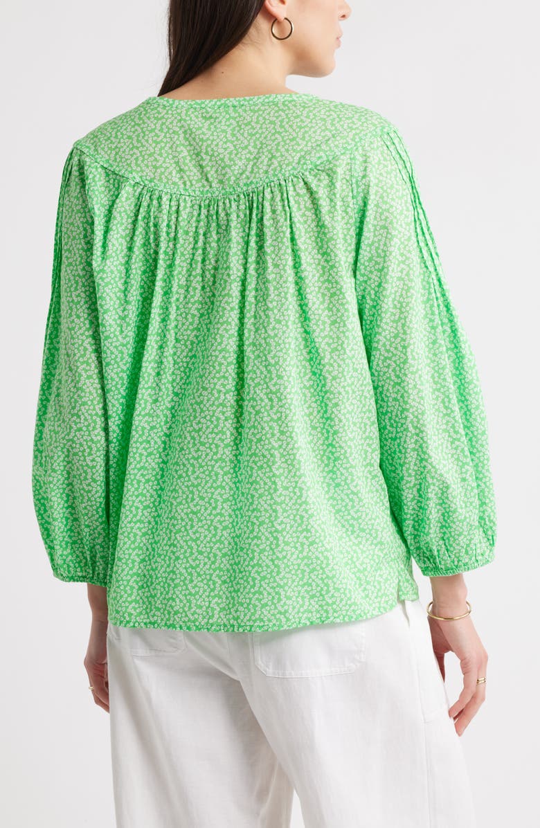 Caslon<sup>®</sup> Pintuck Pleat Top, Alternate, color, Green Celtic- White Ava Geo