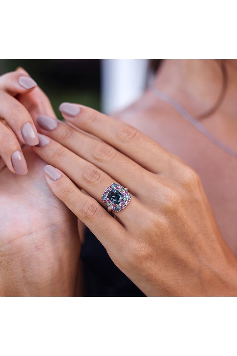 Multi-Gem & Diamond Cocktail Ring, Alternate, color, Topaz
