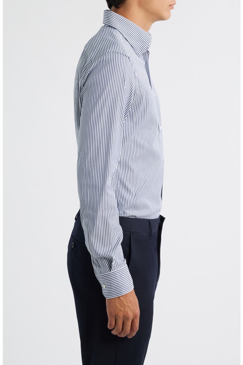 Hays Slim Fit Stripe Stretch Cotton Dress Shirt, Alternate, color, DARK BLUE