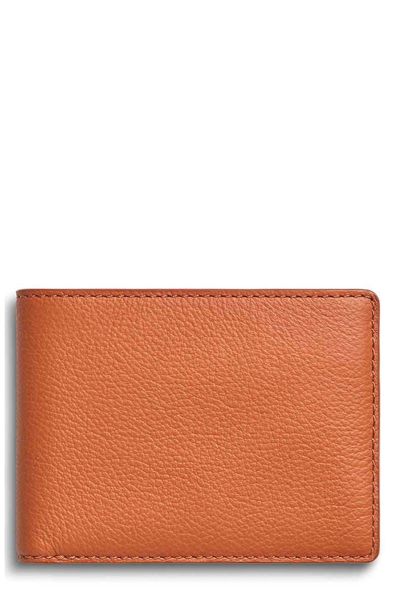 Canfield Pebble Leather Bifold Wallet, Main, color, RUST