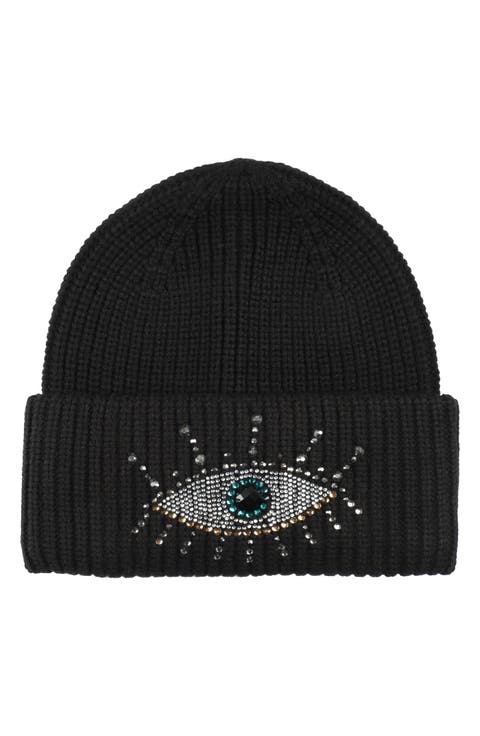 Beaded Evil Eye Beanie
