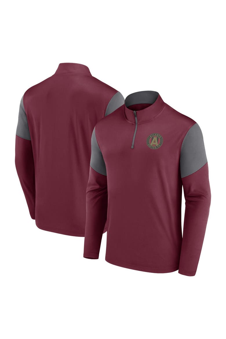 Men's Fanatics Branded Red Atlanta United FC Logo Quarter-Zip Top, Main, color, Red