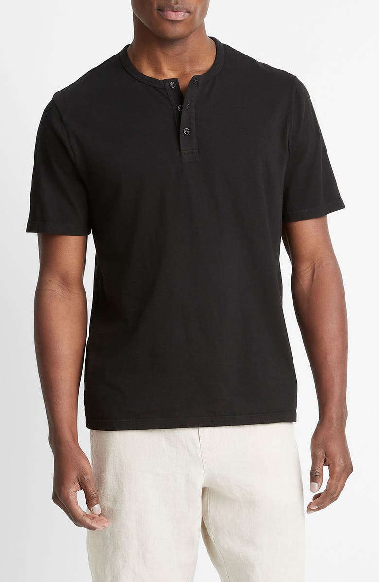 Vince Garment Dyed Short Sleeve Henley, Main, color,