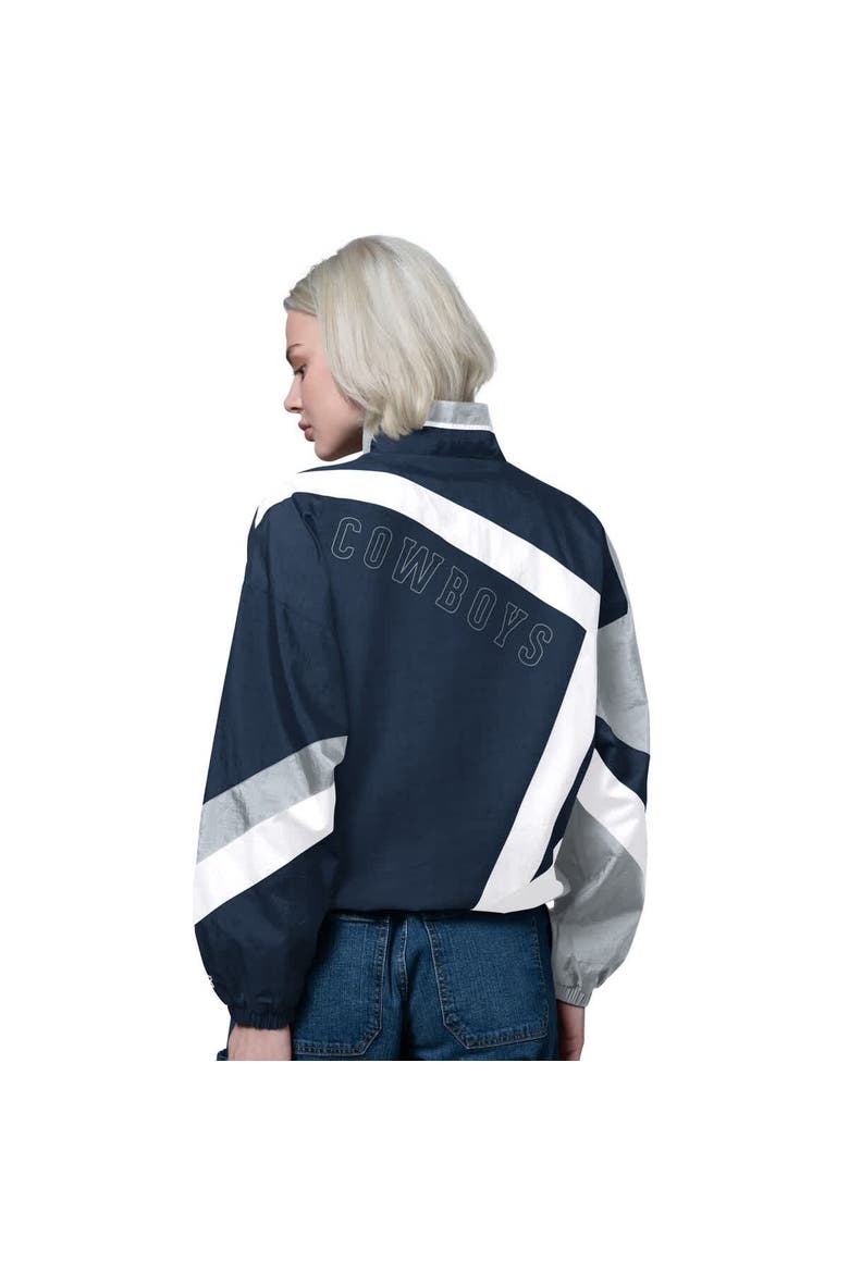 Women's Starter Navy/Silver Dallas Cowboys Vintage 1st Quarter Full-Zip Windbreaker, Alternate, color, Navy