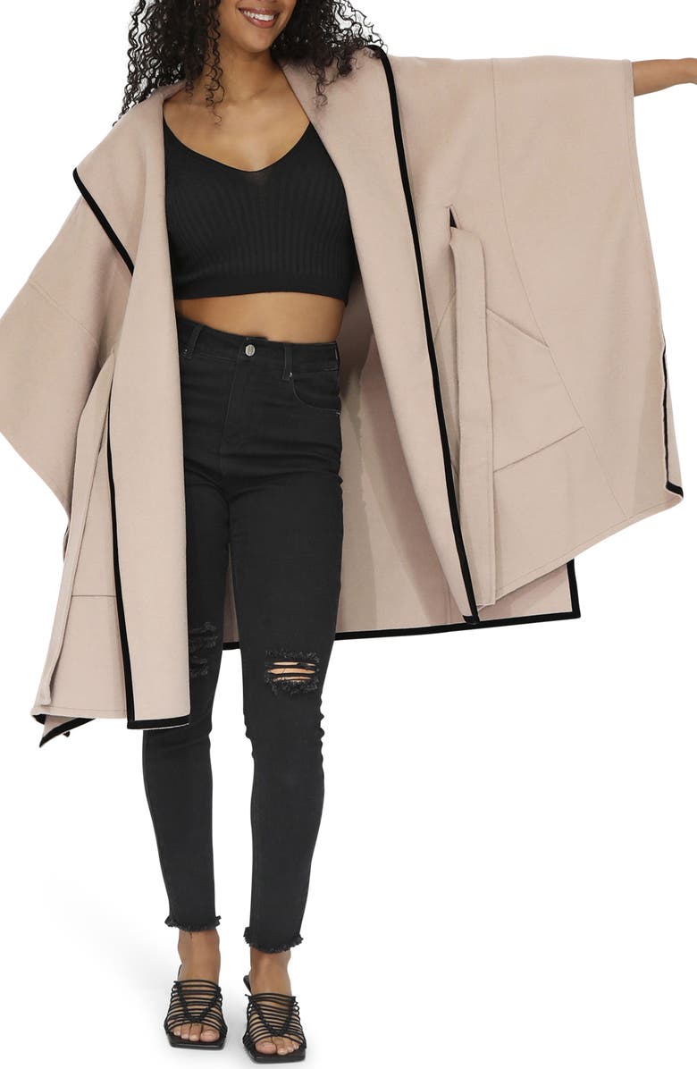 Belle & Bloom Need You Now Wool Blend Hooded Cape, Alternate, color,