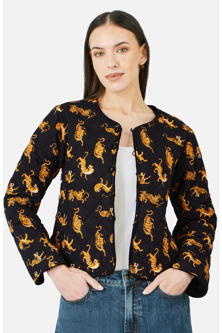 Jacket With Reversible Leopard Lining, Alternate, color, Black