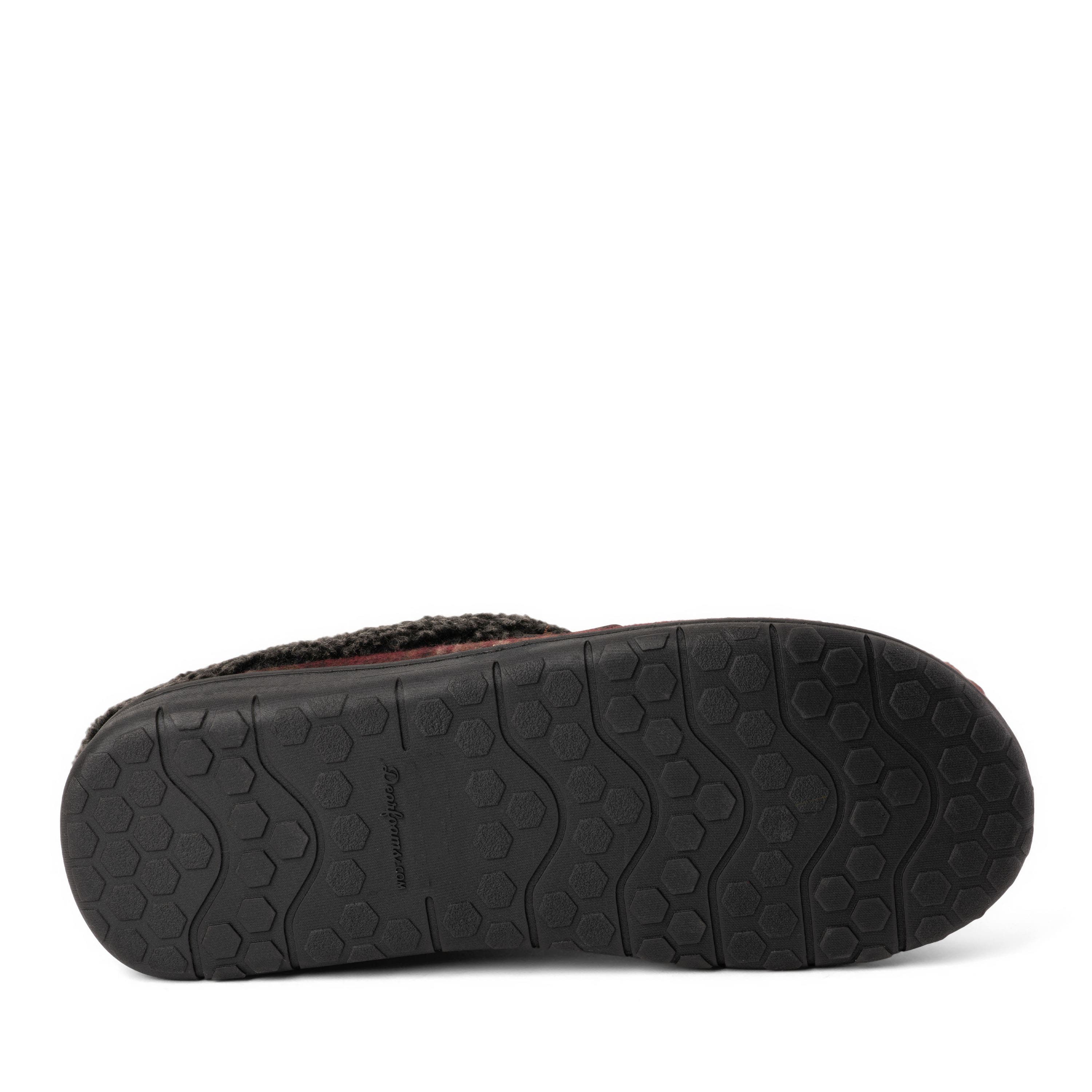 Microsuede Clog Slippers, Alternate, color, RED PLAID