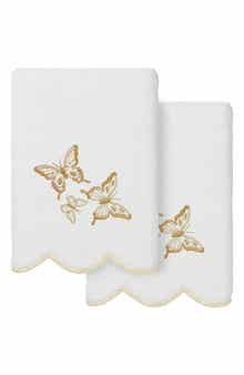2-Piece Brittney Embroidered Turkish Cotton Hand Towel Set