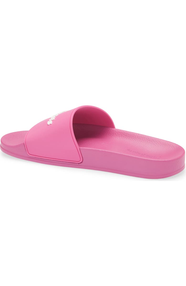 Palm Angels Logo Pool Slide Sandal, Alternate, color, Fuchsia/White