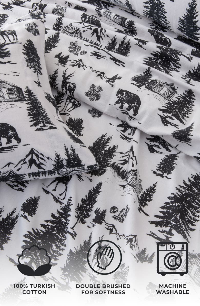 Woven & Weft Turkish Cotton Holiday Print Sheet Set, Alternate, color, December Frost