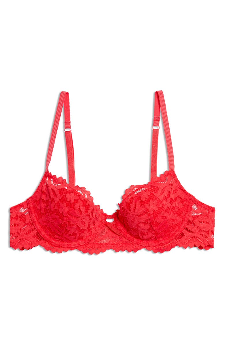 Etam Legende Underwire Demi Bra, Alternate, color, Red