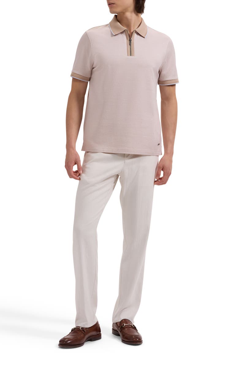 Bugatchi Quarter Zip Polo, Alternate, color, Sand